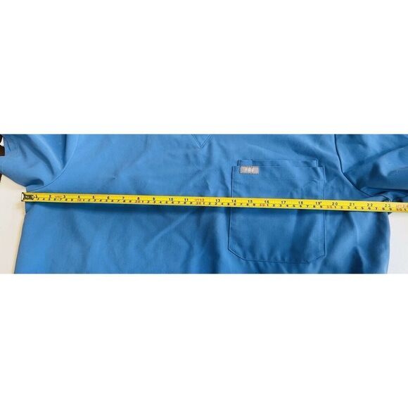 Figs Scrub Technical Collection Top Men’s X-Large Short Sleeve Blue w Pocket - Picture 4 of 7